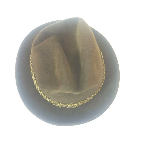 Vintage Lee Ambassador Lee Fur Felt Hat Beaver Finish Dark Green Size 7 - Picture 6 of 12